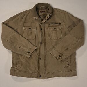Levis Jacket Mens XL Utility Canvas Ribbed Collar Field Full Zip Snap Gorpcore
